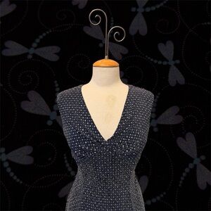Enfocus Studio Navy V-Neck Sparkle Knit Dress